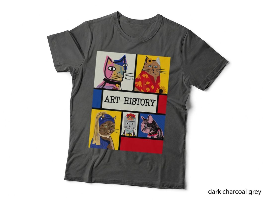 Art History Funny Cat Art Lover Painting Painter Artist Cats T-Shirt