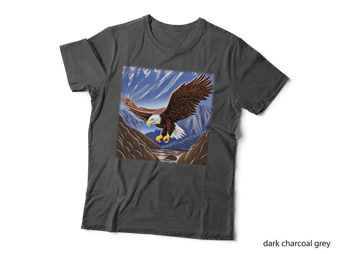 Bald Eagle Imprint American Bird Animal Head Art Motif T-Shirt
