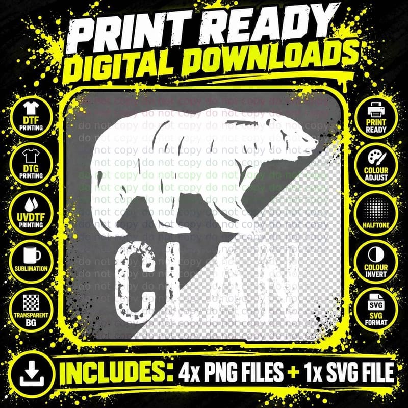 Bear Clan Native American Pride Founding Fathers Tribe Png SVG Digital Bundle