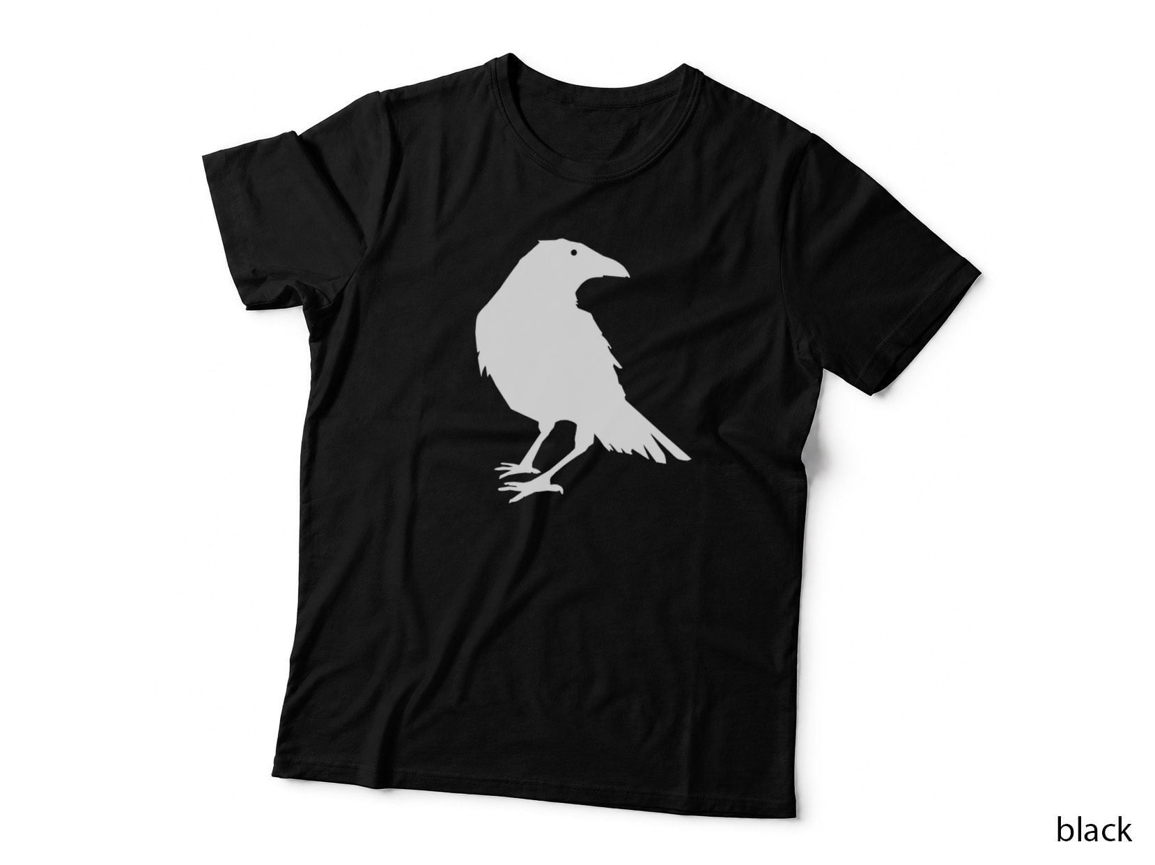 Beautiful Black Crow Raven Bird Silhouette T-Shirt