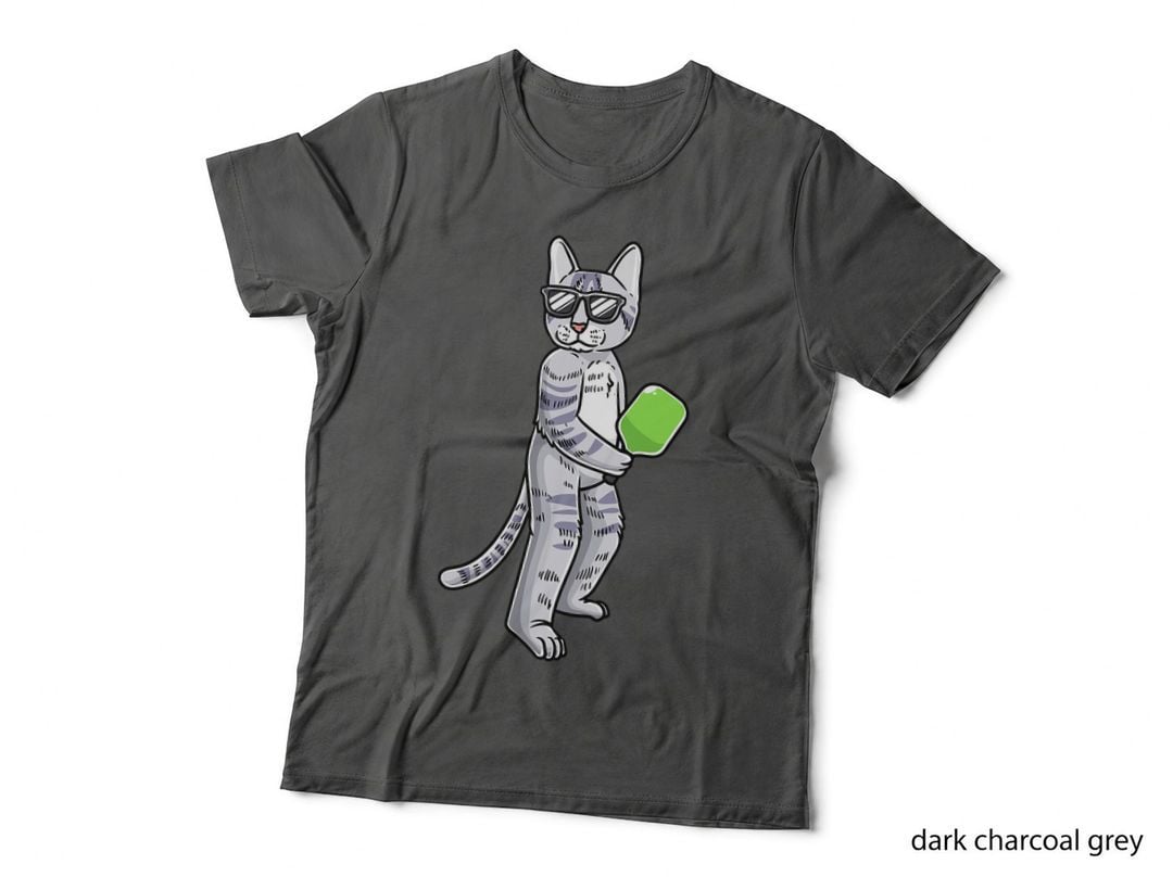 Cat Playing Pickleball T-Shirt