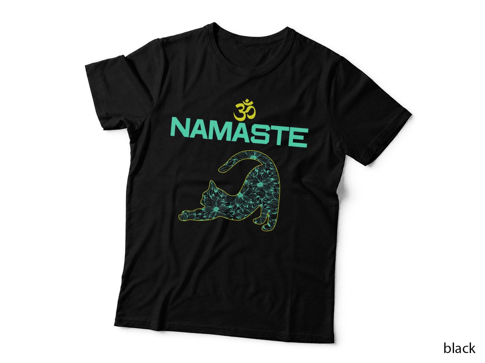 Cat Yoga Namaste OM Ying Yang Balance T-Shirt Yoga New Mat, Dad Women T-Shirt