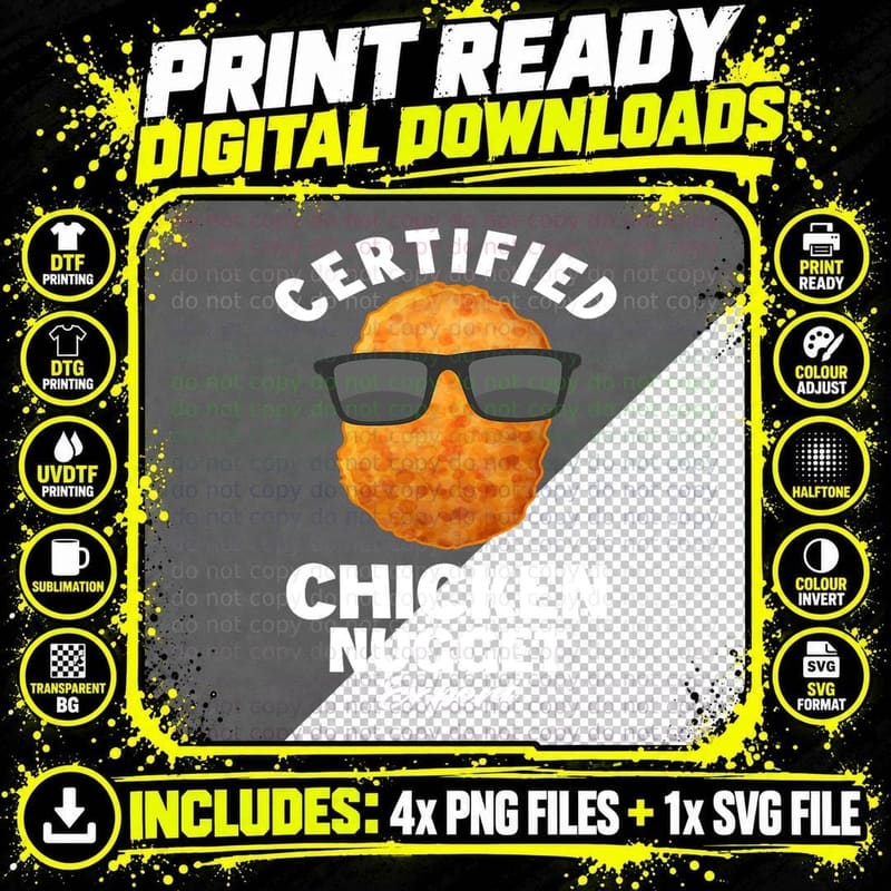 Certified Chicken Nugget Expert - Funny Chicken Nuggets Png SVG Digital Bundle