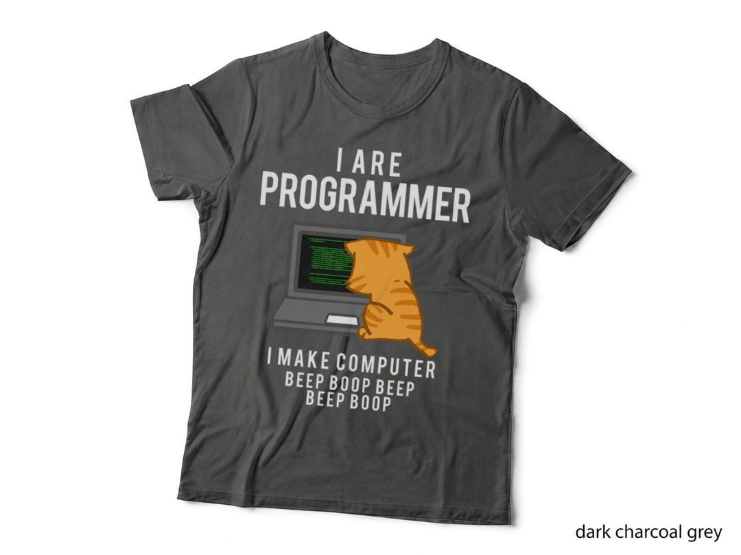 Computer Cat Programmer Funny Coder Meme T-Shirt