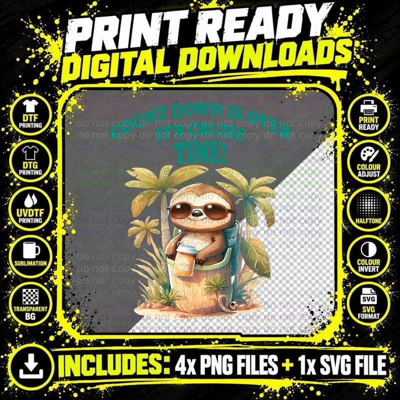 Count Down Is Over, It's Cruise Time Png SVG Digital Bundle