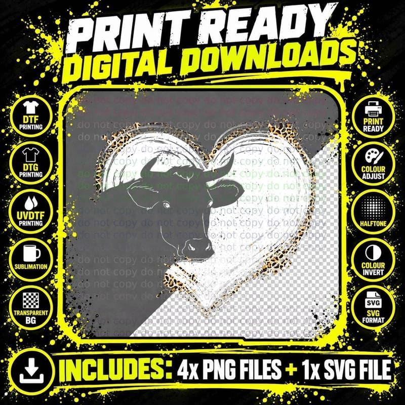 Cow Lovers Farmer Butcher Milk Men Women Girls Boys Png SVG Digital Bundle