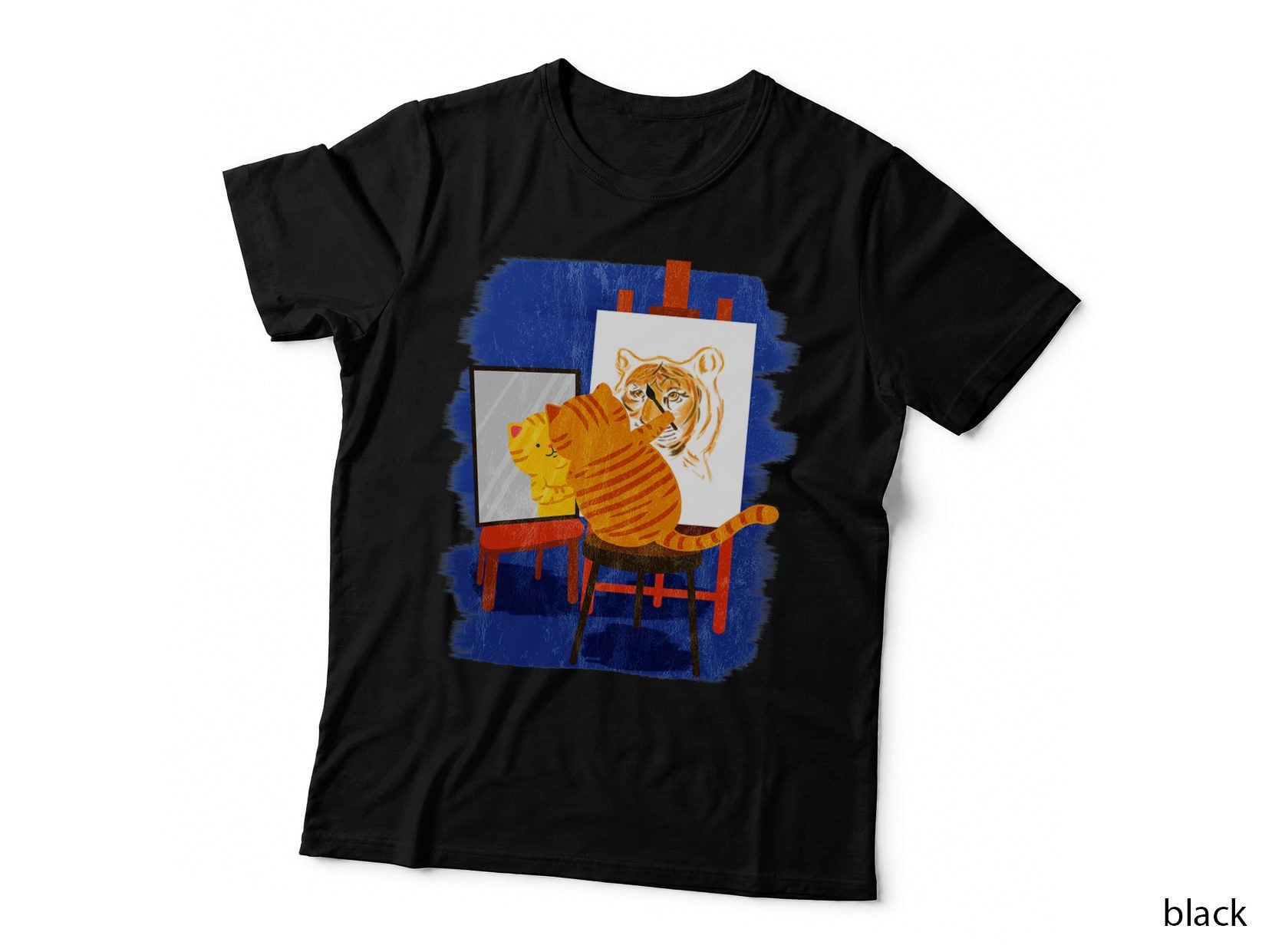 Cute Artistic Cat - Cute Cat Painting Lion Art T-Shirt