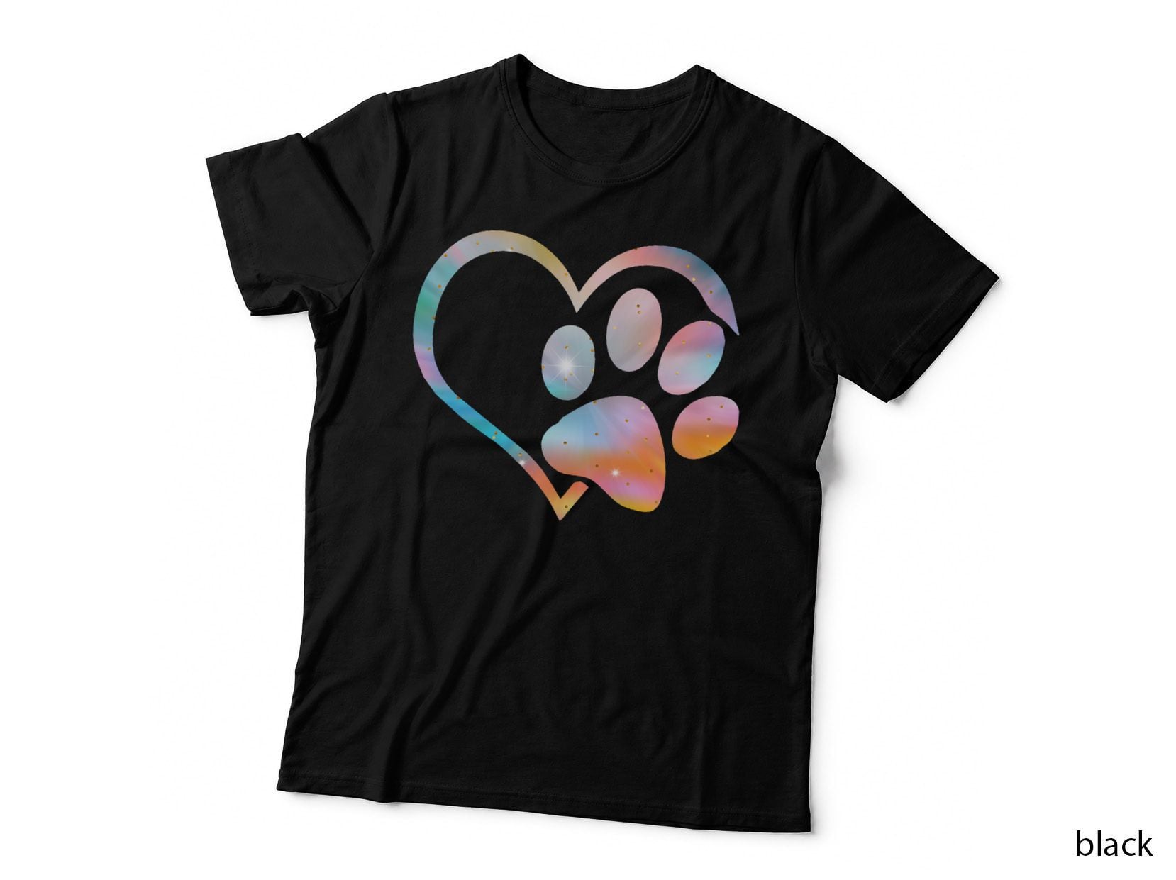 Cute Dog Paw Print Shirt Psychedelic Tie Dye English Bulldog T-Shirt