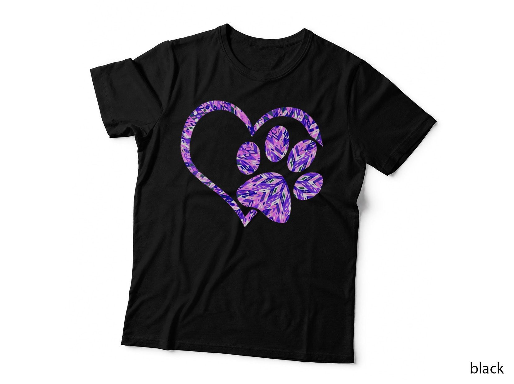 Cute Dog Paw Print Shirt Psychedelic Tie Dye Pomeranian Pup, Cat Vintage T-Shirt