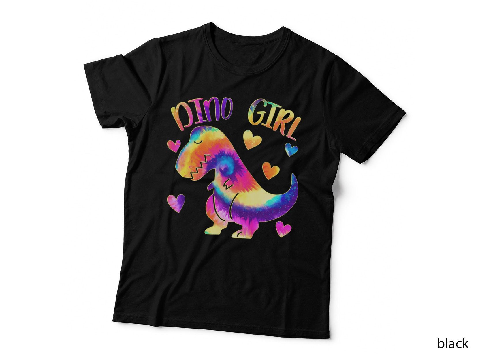 Dino Girl - Dinosaur Lover - Tie Dye Cute Teen Girls Gifts T-Shirt