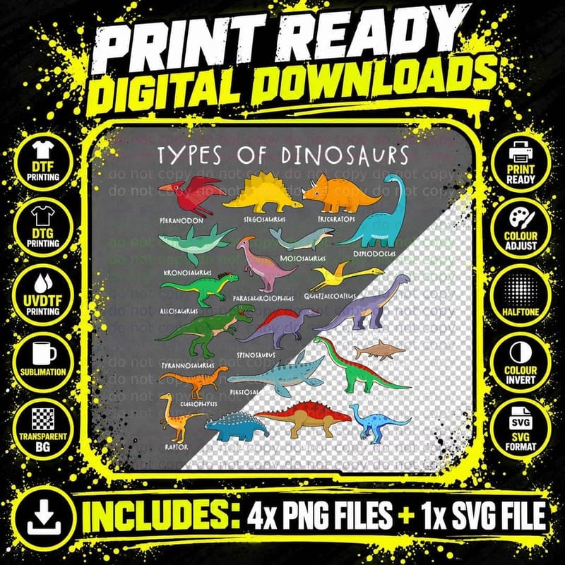 Dinosaur Tshirt, Dinosaur Lover Tee, Dinosaur Gift Png SVG Digital Bundle