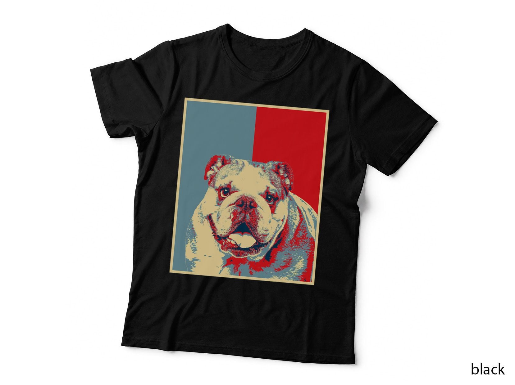Dog Artwork - Vintage Silhouette English Bulldog T-Shirt