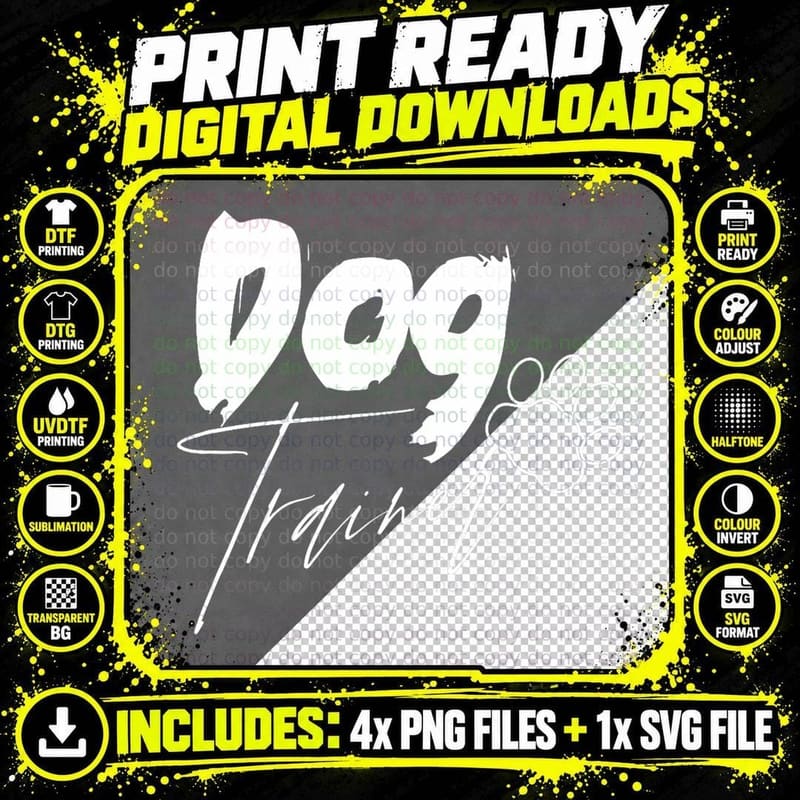 Dog Trainer Training Service Handler T-Shirt Png SVG Digital Bundle