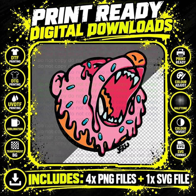 Dough Bear Donuts JSTU Funny T-Shirt Png SVG Digital Bundle