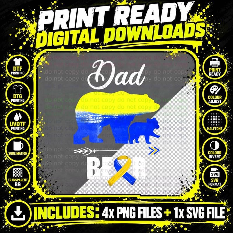 Down Syndrome Awareness Day Daddy Shirt Png SVG Digital Bundle