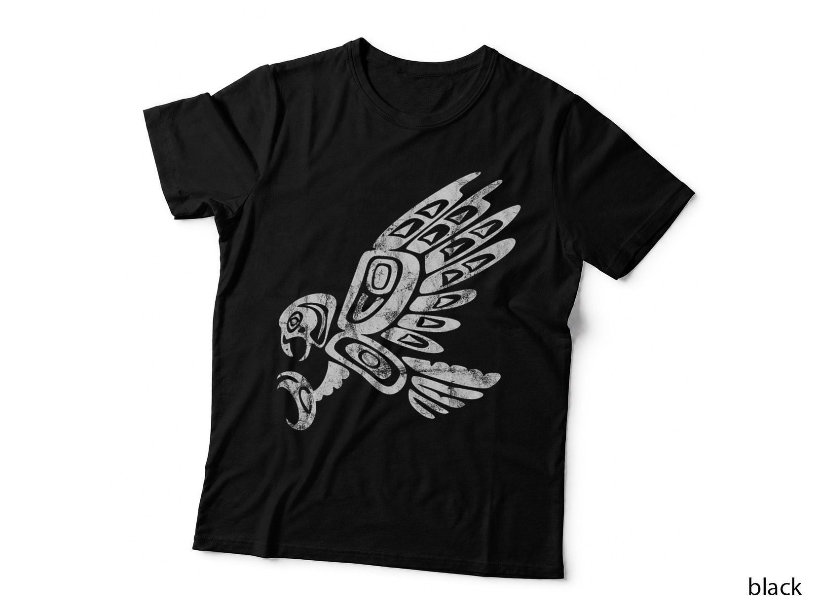 Falcon Abstract Haida Art Pacific Northwest Coast Bird T-Shirt