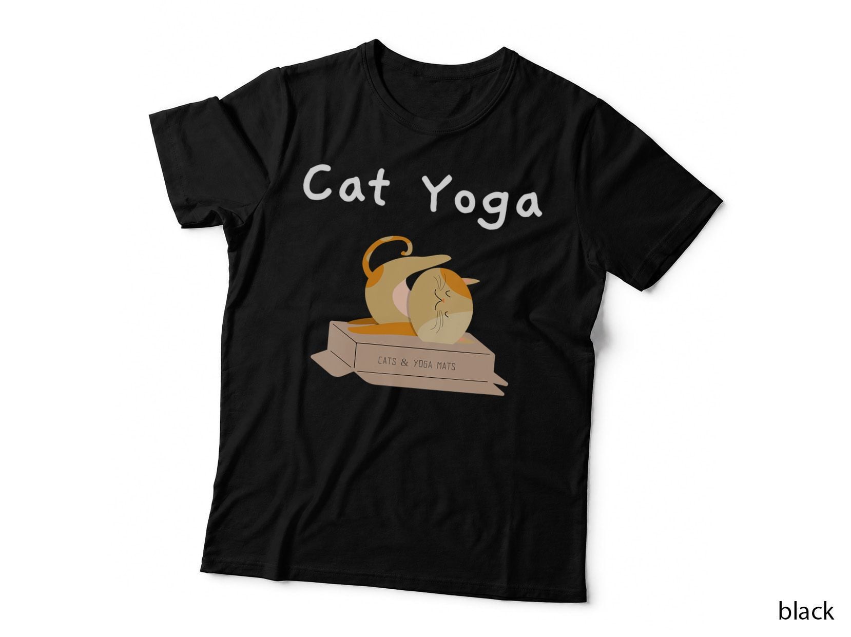 Funny Cat Graphic Yoga Cats & Yoga Mats, Kids Fitness Dog T-Shirt