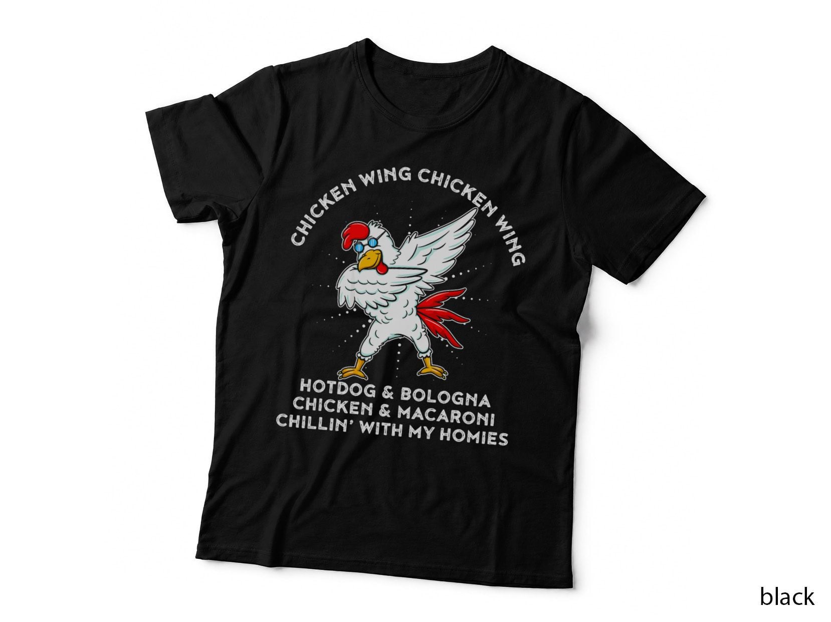 Funny Chicken Wing Song Lyric Hot Dog Bologna Macaroni Kids T-Shirt