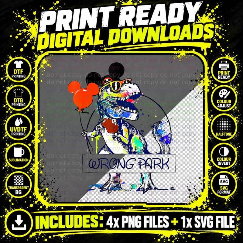 Funny Cute Dinosaur Wrong Tyrannosaurus Park Glasses Png SVG Digital Bundle