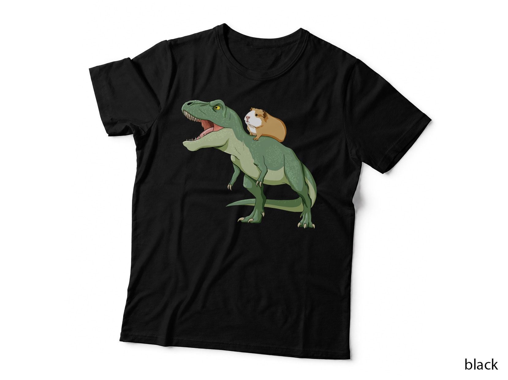 Funny Guinea Pig Riding T Rex Dinosaur T-Shirt
