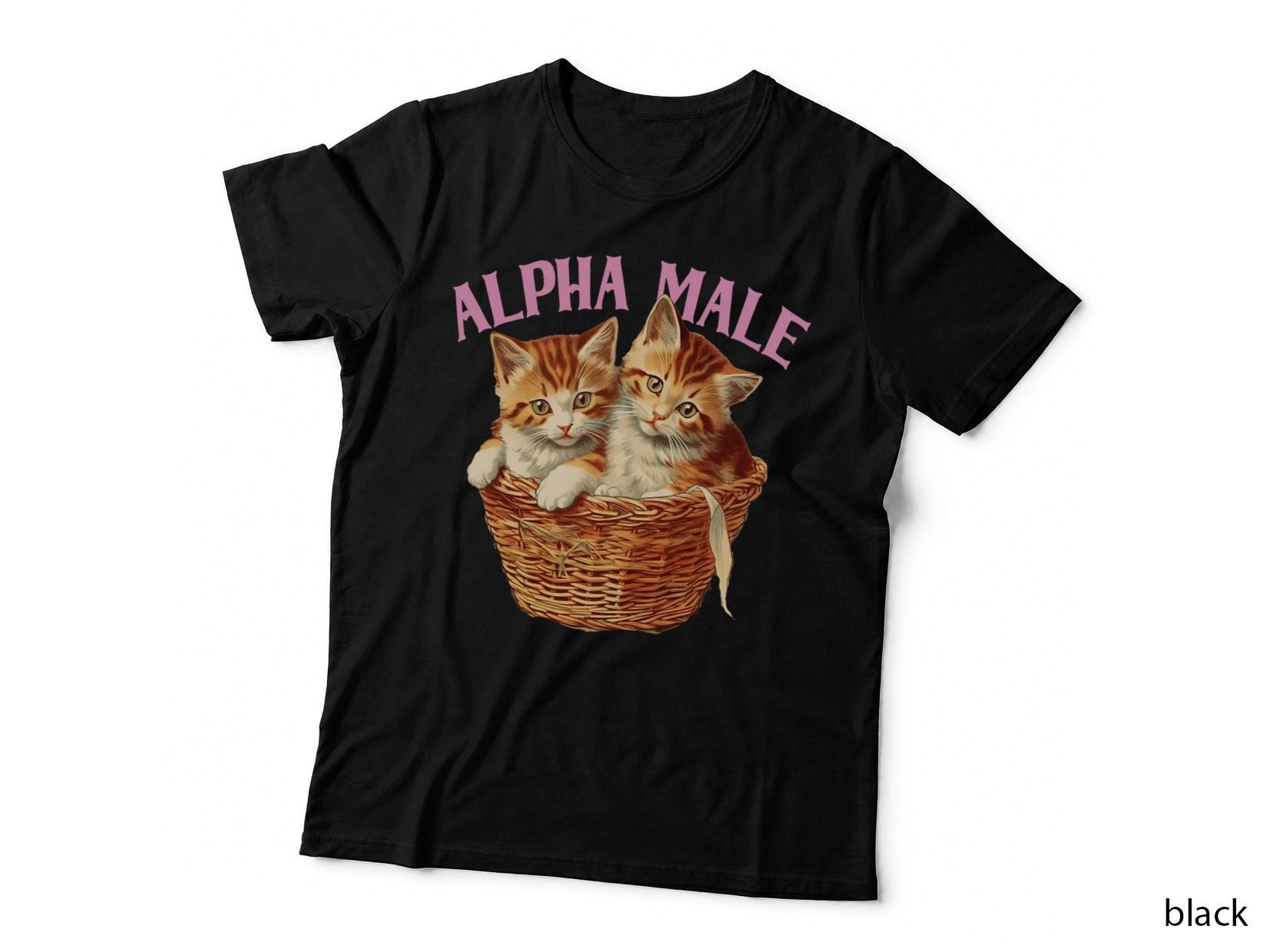 Funny Ironic Alpha Cat Male Kitten Joke Weird Y2k Humor T-Shirt