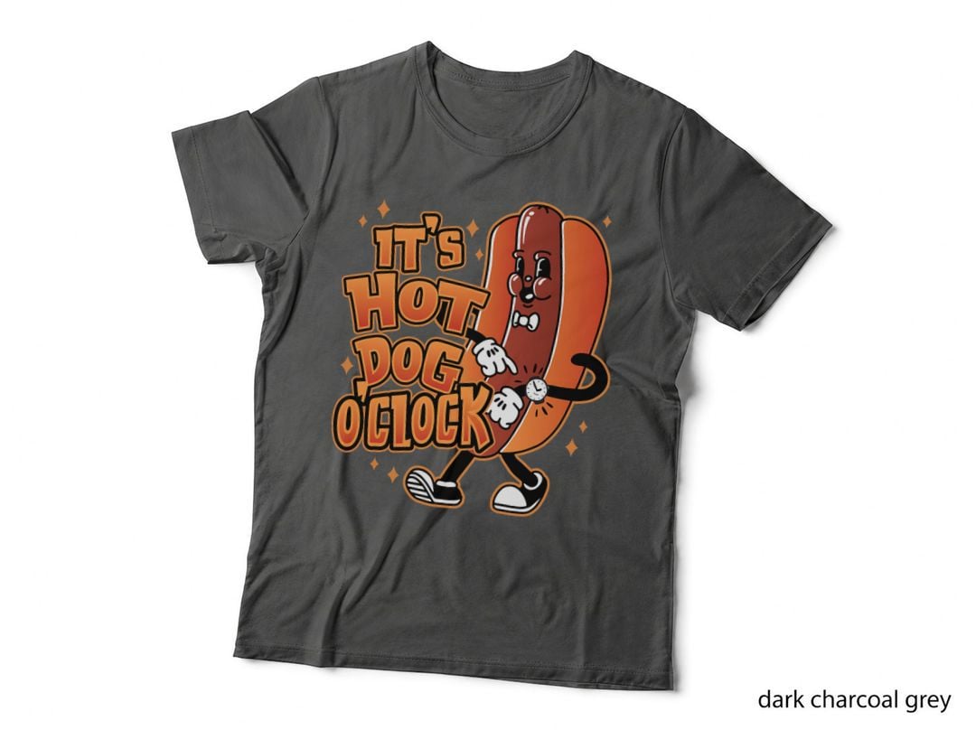 Funny It Is Hot-Dog O'clock Design for Adults and Kids T-Shirt