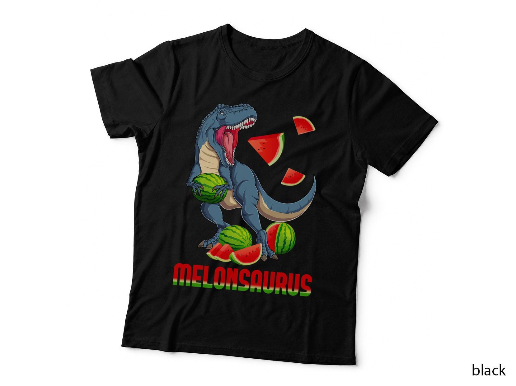 Funny Melonsaurus Watermelon Dinosaur Summer Tropical Fruits T-Shirt