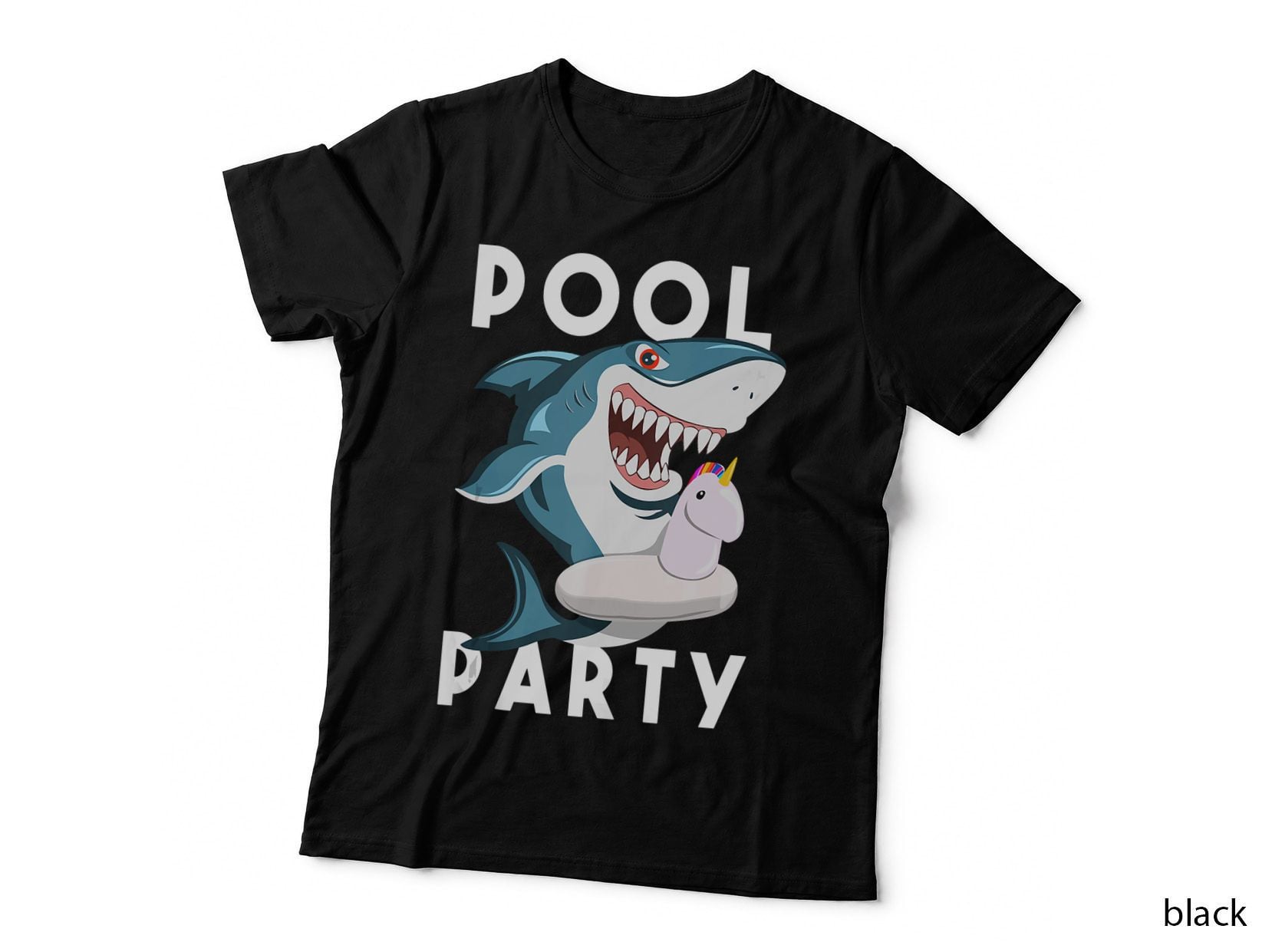 Funny Pool Party Unicorn Float Shark Summer Week Swimming, Cute Lover T-Shirt