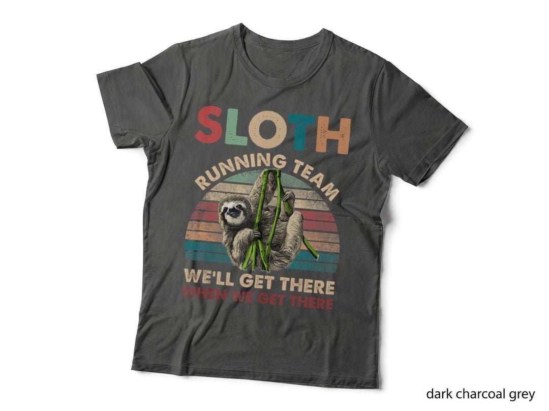 Funny Vintage Sloth Running Team Marathon Runners Jogging, Dog Cat T-Shirt
