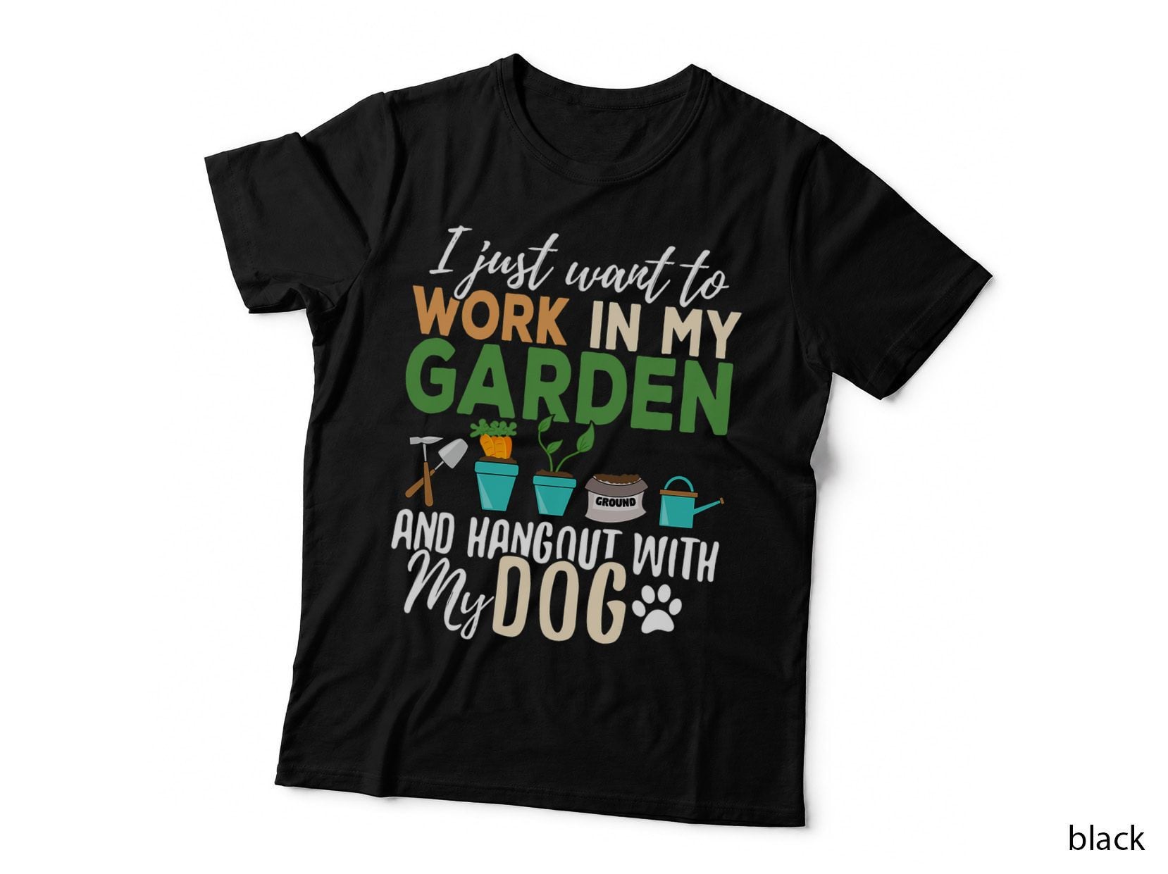Gardening T-Shirt Dog Lover Gardener Garden Pet Gift Plants