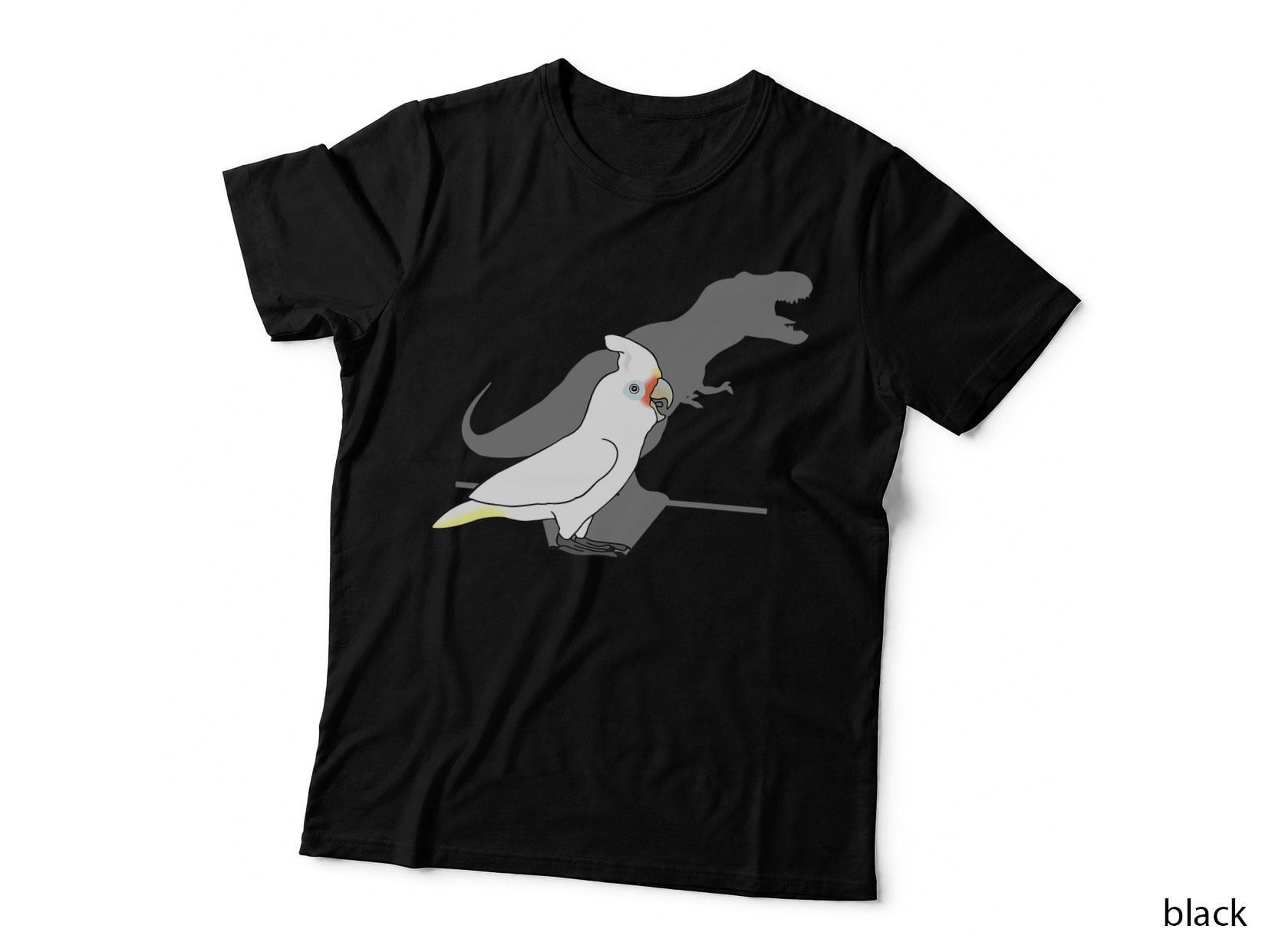 Goffin's Cockatoo T-Rex Shadow, Birb Memes Dinosaur Parrot T-Shirt