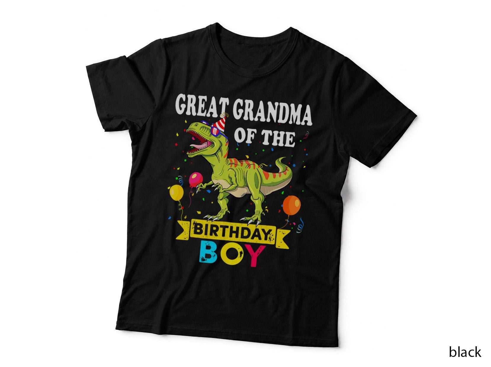 Great Grandma of the Birthday Boy Dinosaur T-Rex Family T-Shirt