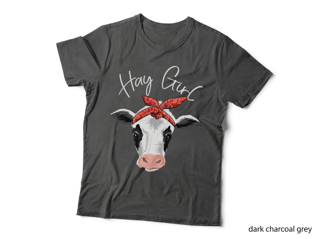 Hay Girl Farmer Funny Cattle Cow Farm Lovers Gift Women Kids T-Shirt