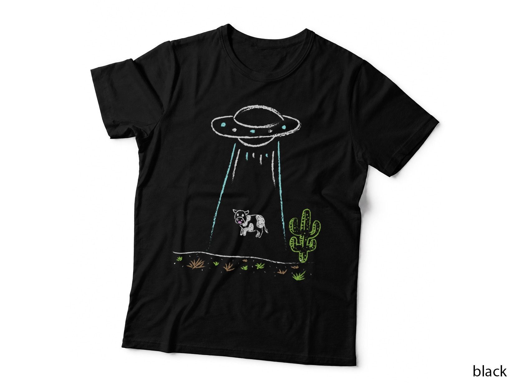 Hippie Cow Alien Abduction T-Shirt Funny Roswell, NM Shirt
