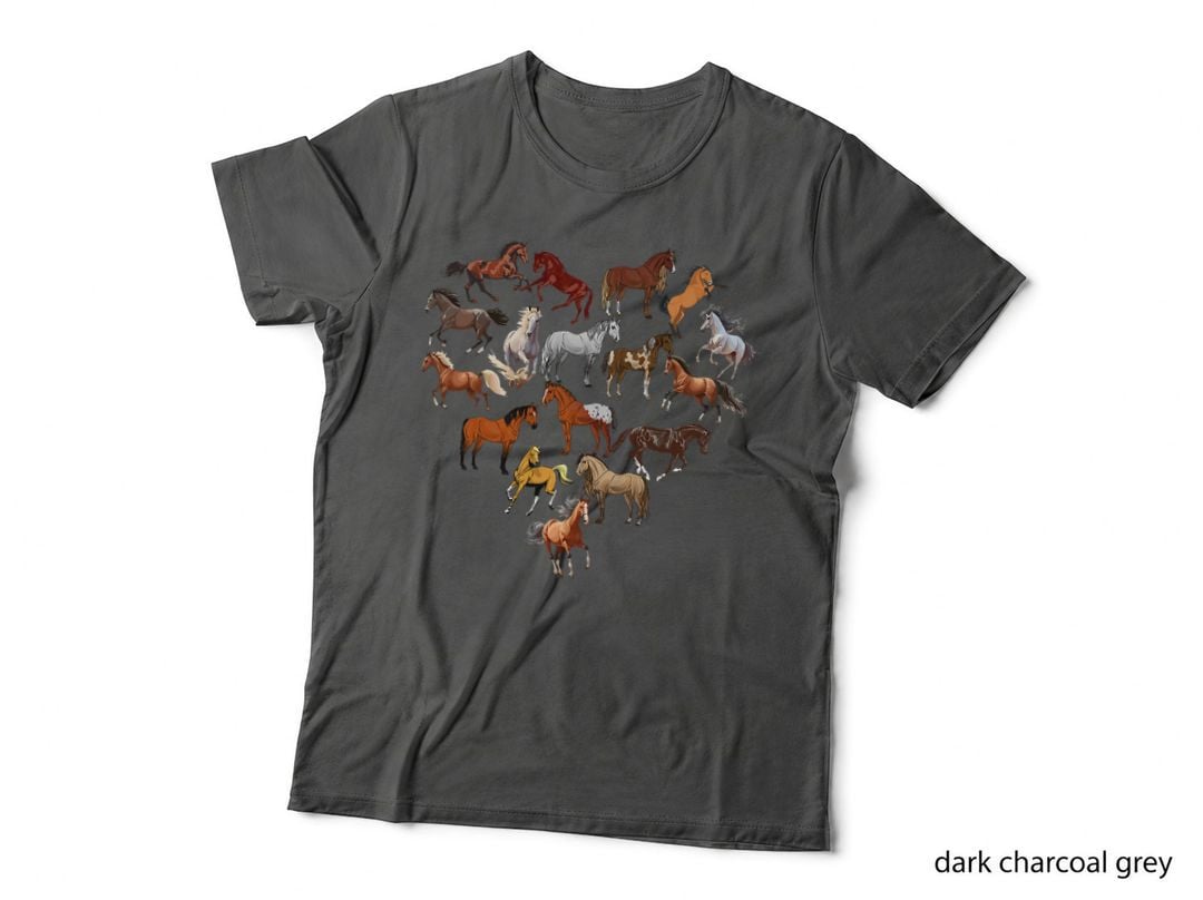 Horse Love Heart Equestrian Horse Rider Lovers T-Shirt