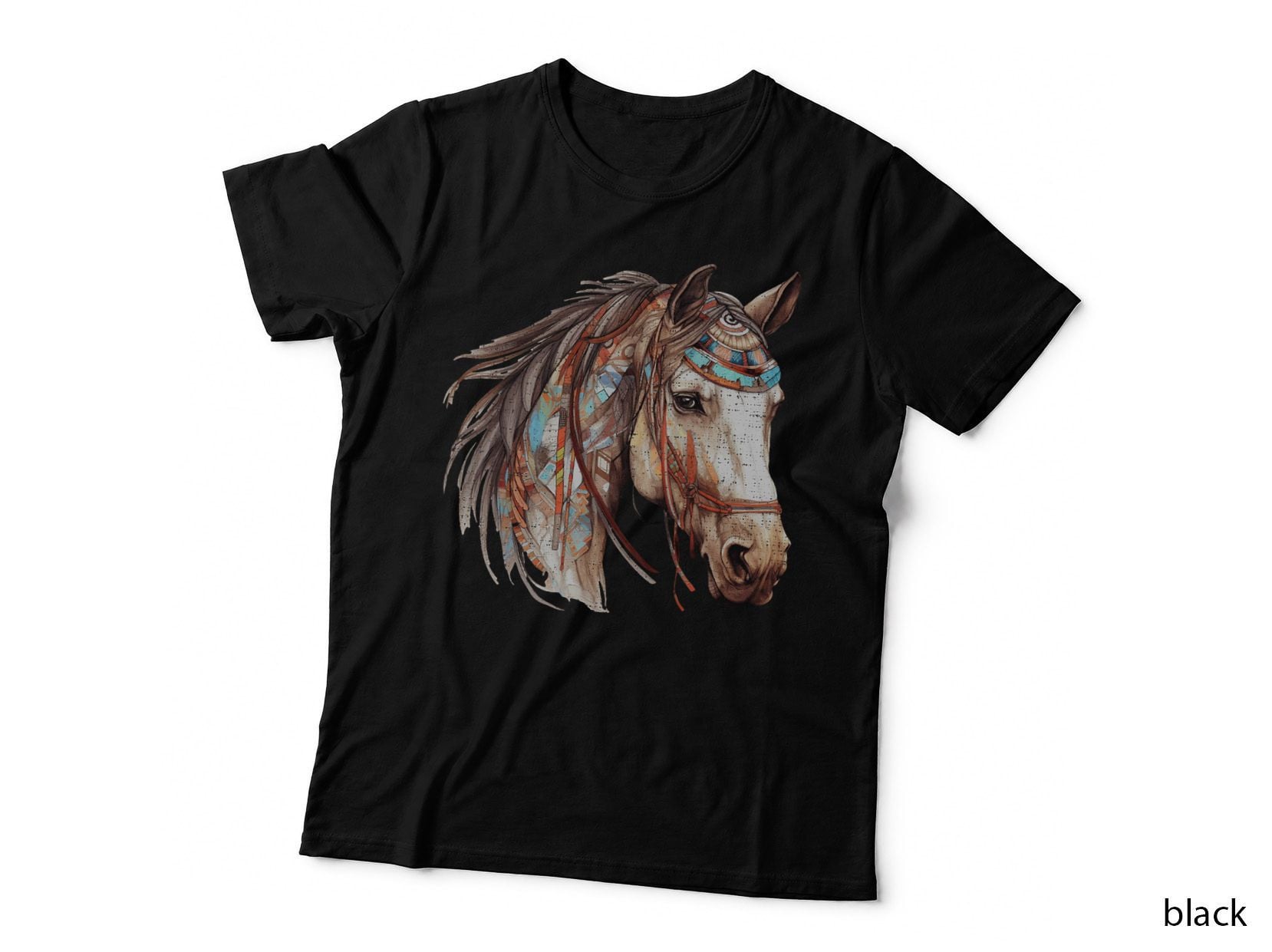 Horse Tribal Abstract Art Native American Geometric Horses T-Shirt