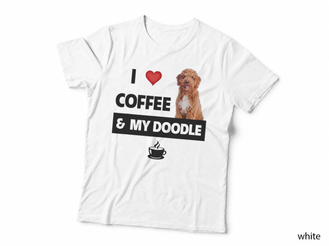 I Love Coffee and My Golden Doodle Dog Mom Dad Pet Parent T-Shirt