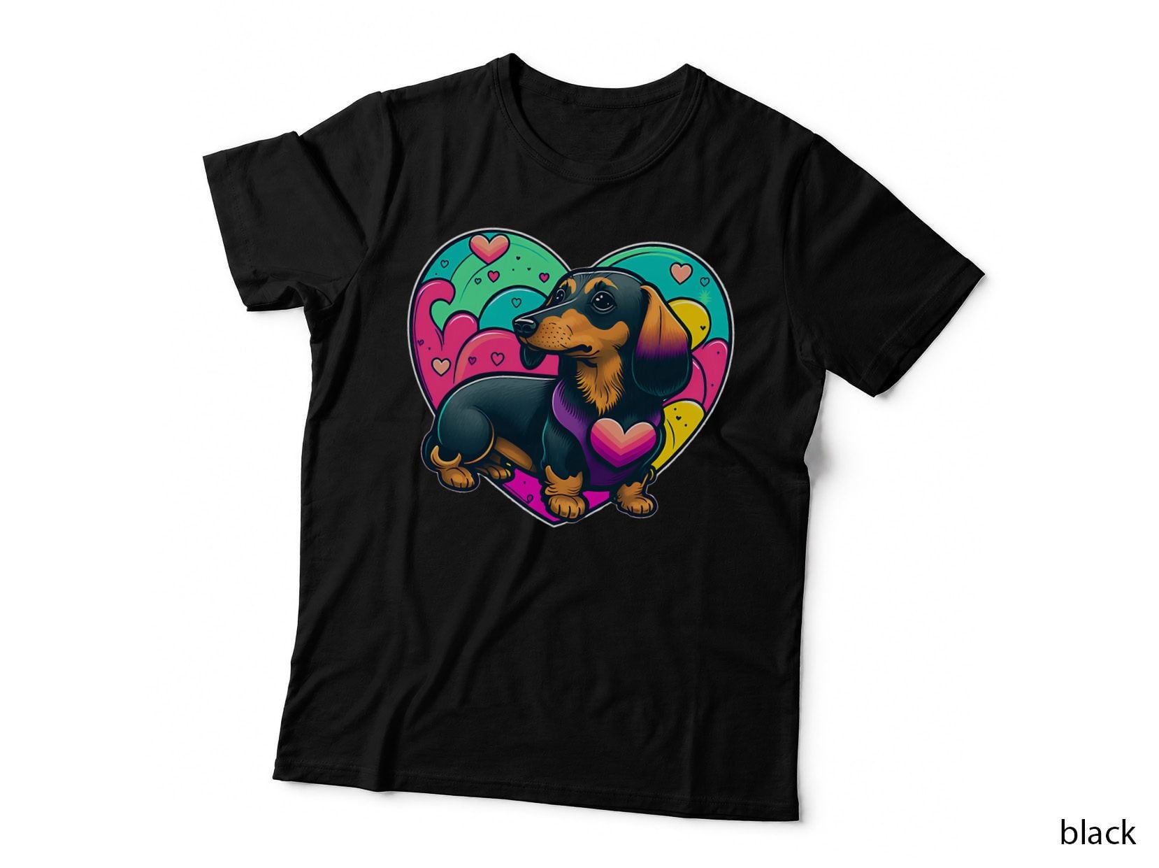 I Love My Dachshund Sausage Dog Valentines Weenie Heart Art T-Shirt