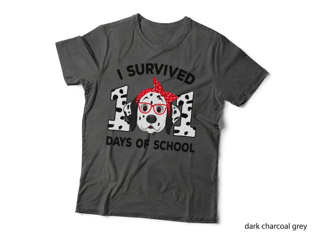 I Survived 101 Days of School Dalmatian Dog Teacher Kids T-Shirt