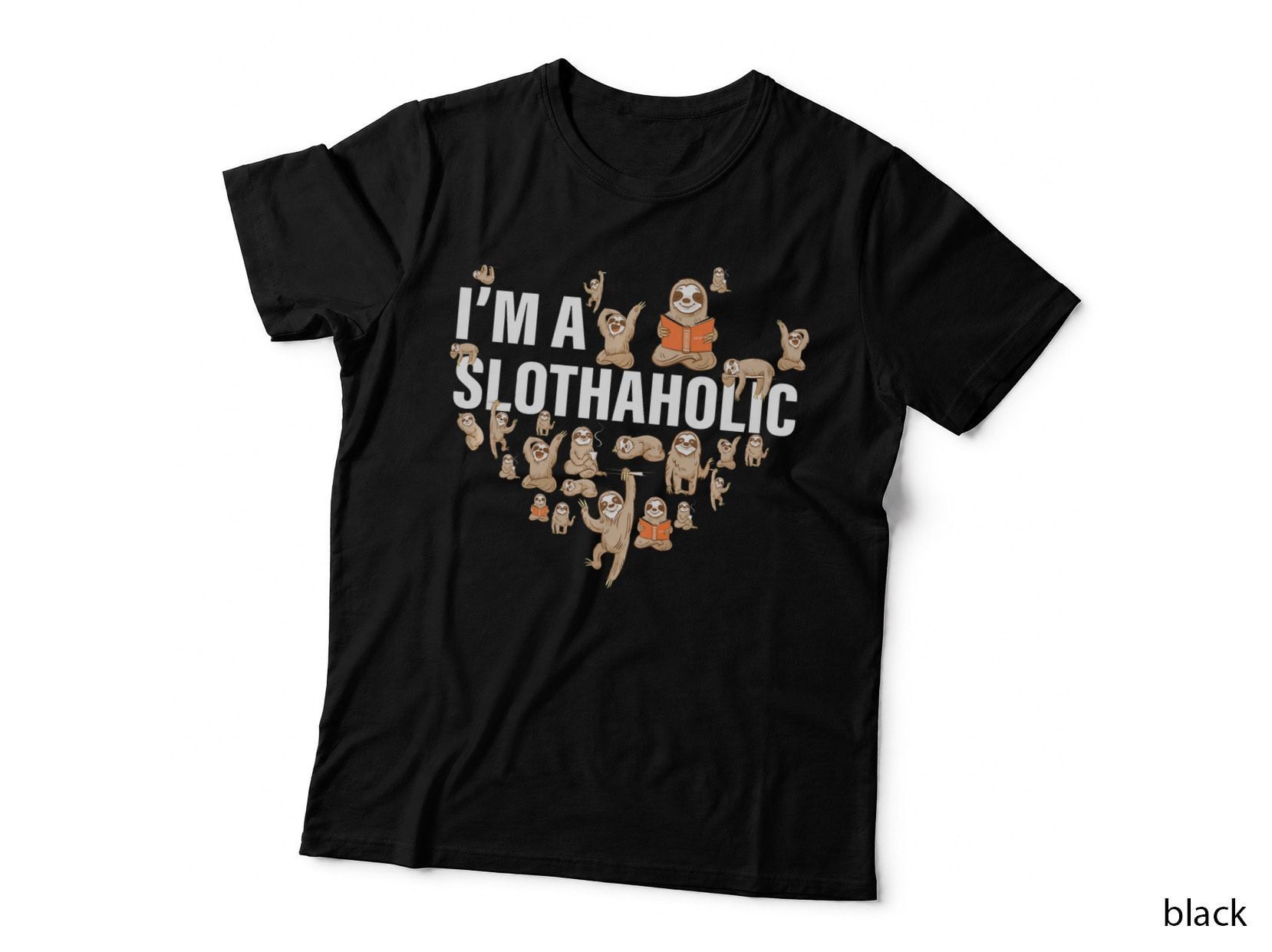 I'm a Slothaholic Cute Sloth Heart Lazy, Yoga Fitness Dog Cat Vintage T-Shirt