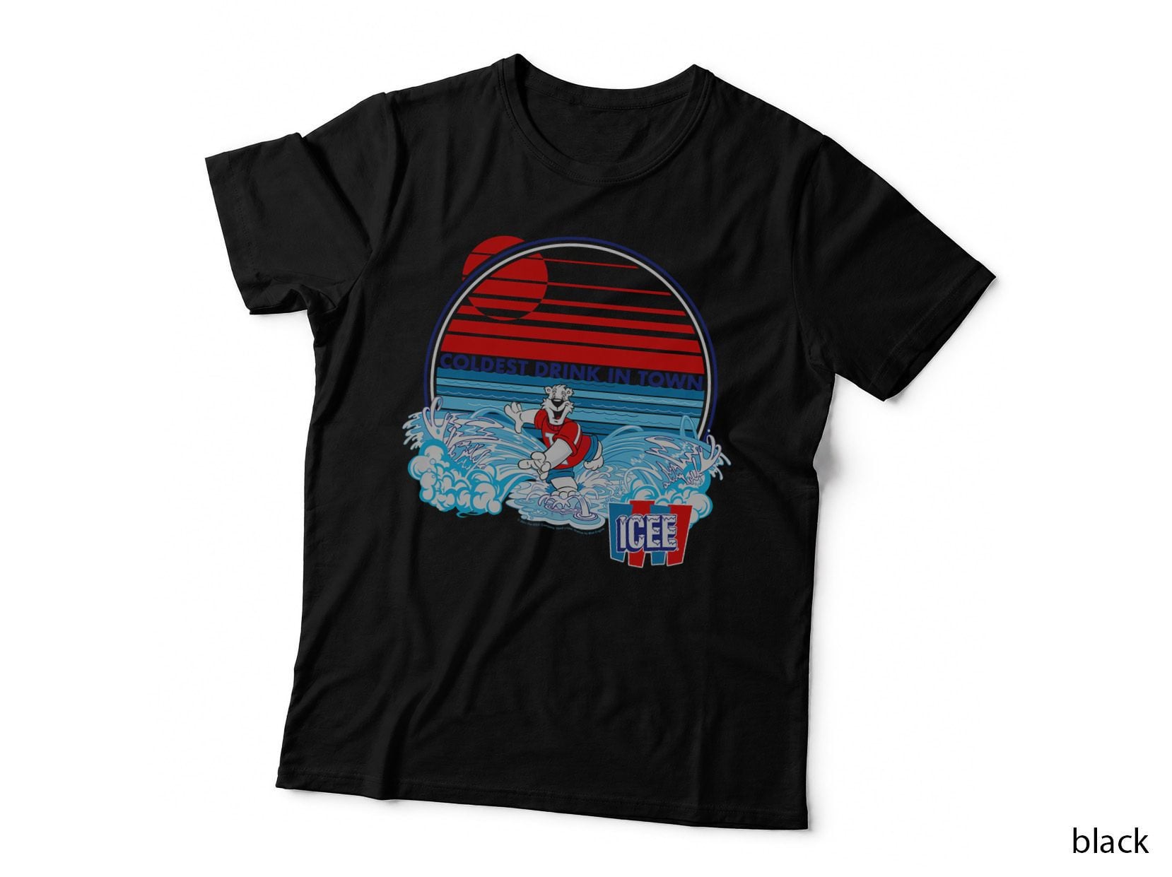 ICEE Bear Coldest Drink in Town Sunset Circle T-Shirt