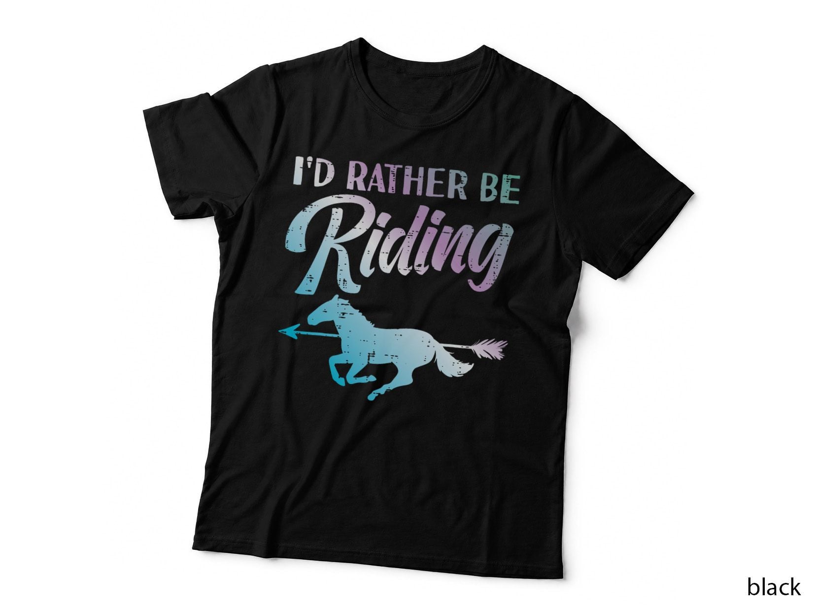 Id Rather Be Riding Horse Rider Equestrian Men Women Kids T-Shirt