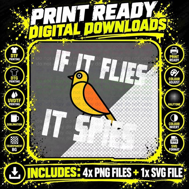 If It Flies It Spies Funny Bird Conspiracy Government Png SVG Digital Bundle