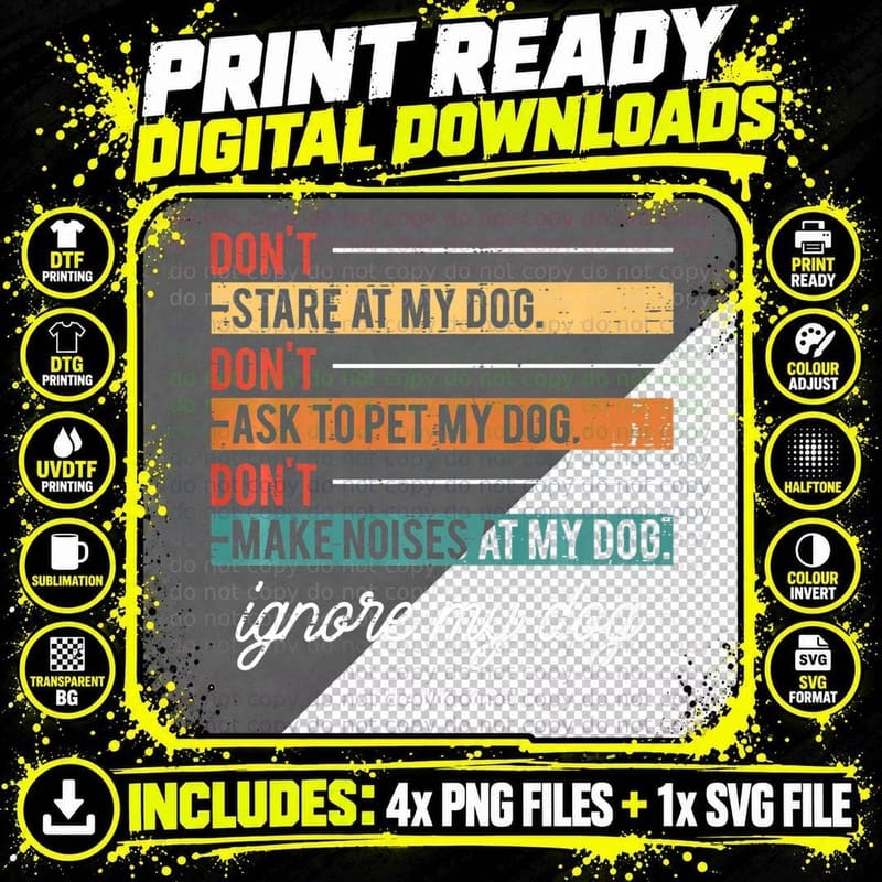 Ignore My Dog Trainer Service Dog Training Funny Png SVG Digital Bundle