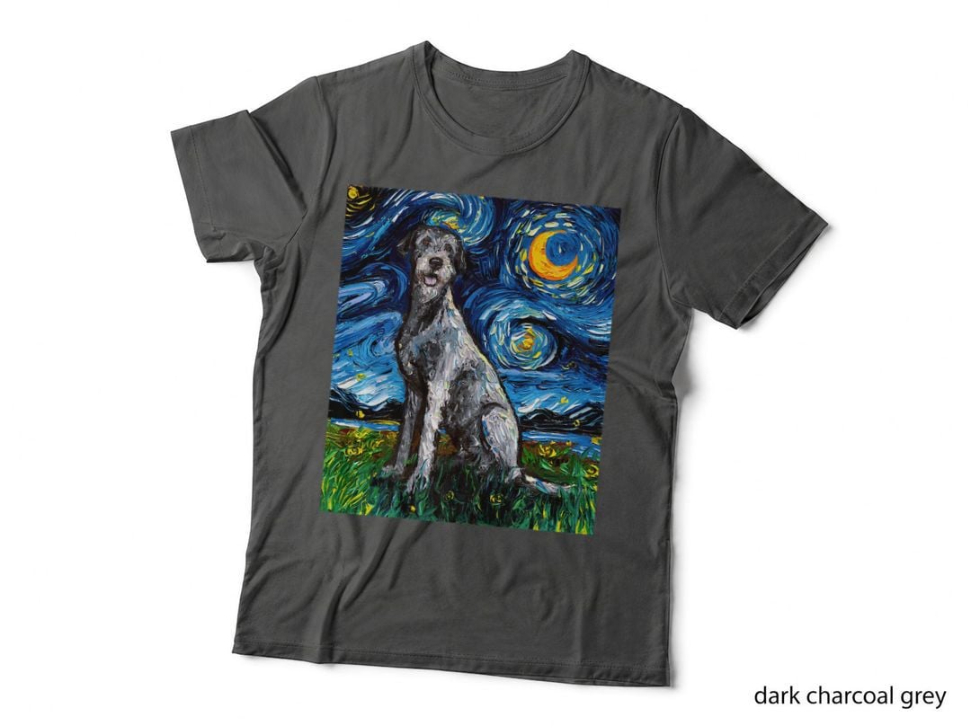 Irish Wolfhound Starry Night Impressionist Dog Art by Aja, Fitness Cat T-Shirt