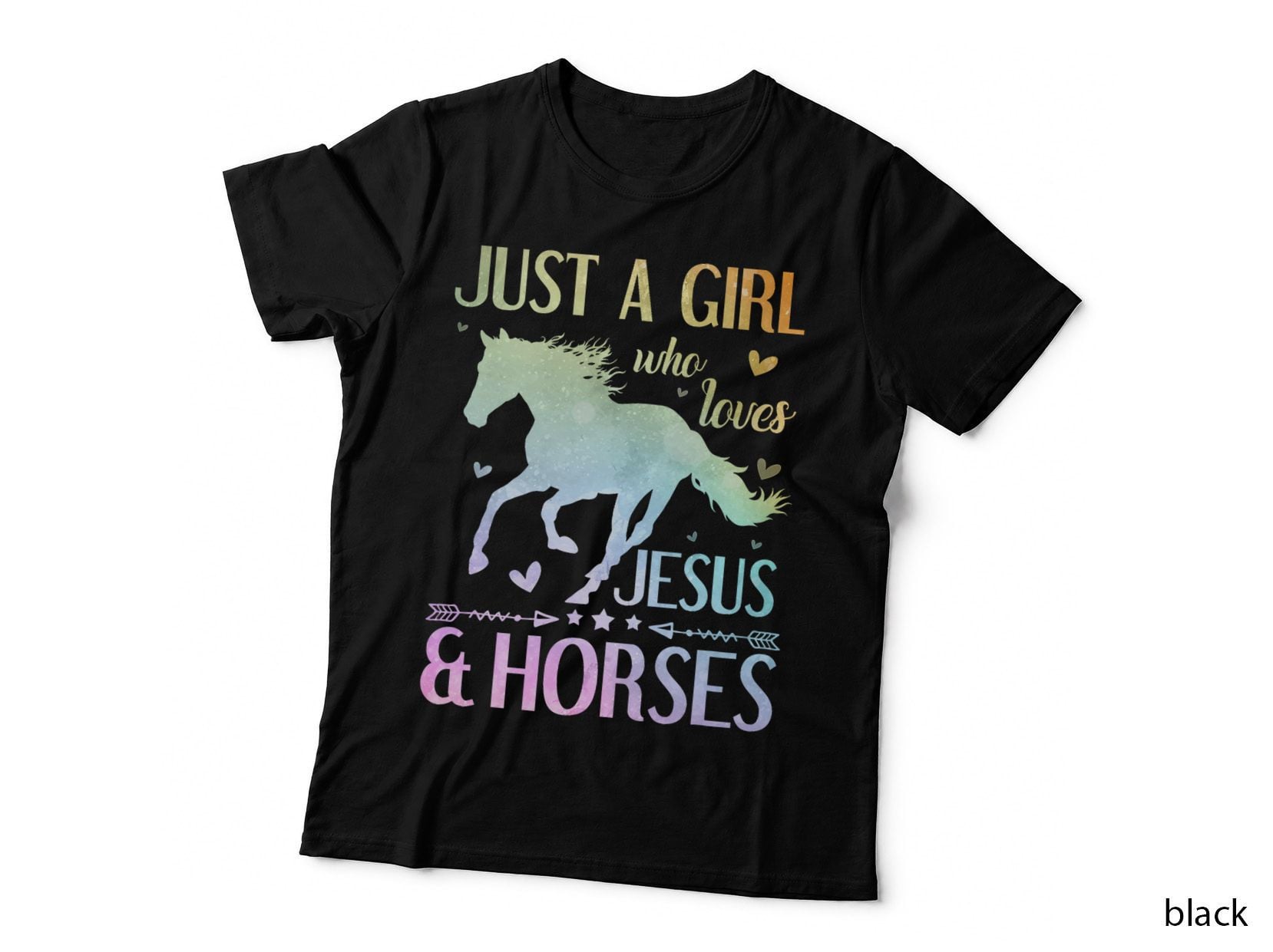 Jesus and Horses, Horse Gifts for Girls, Women T-Shirt