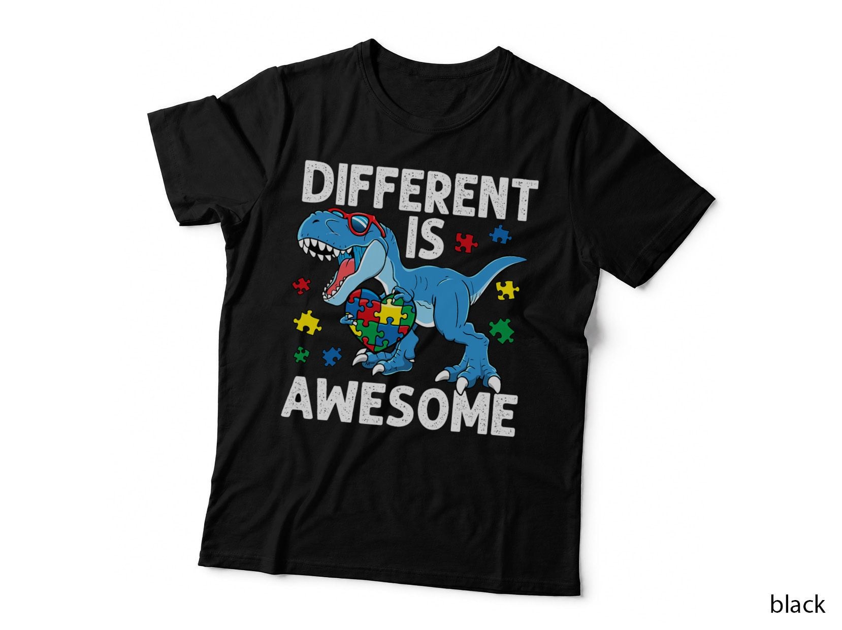 Kid's Autism Different Is Awesome Dinosaur Autism Awareness T-Shirt