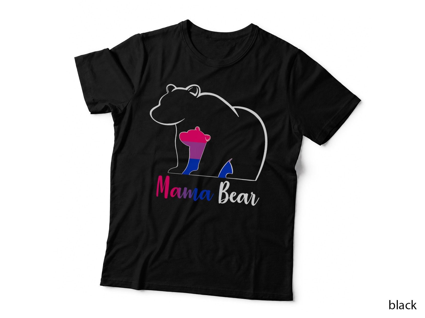 LGBT Mama Bear Bisexual Pride Equal Rights Rainbow Flag Love T-Shirt