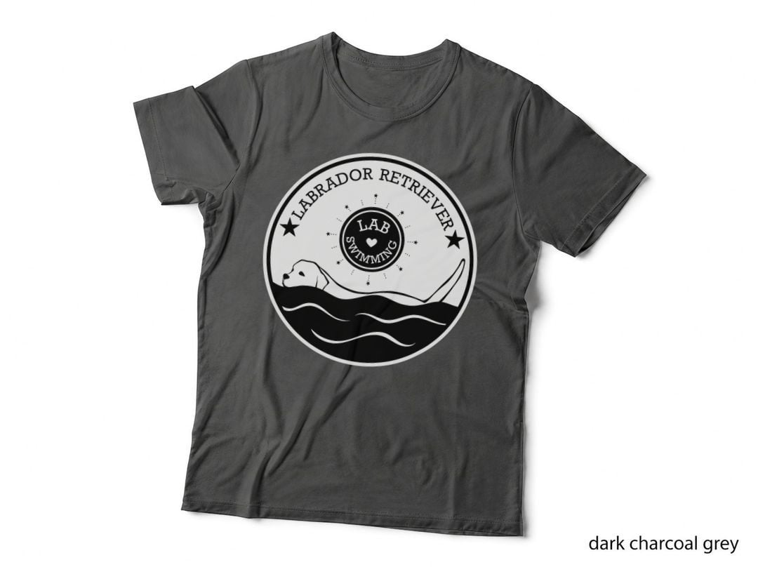 Labrador Retriever Dog Sea Swimming Monochrome Monotone T-Shirt