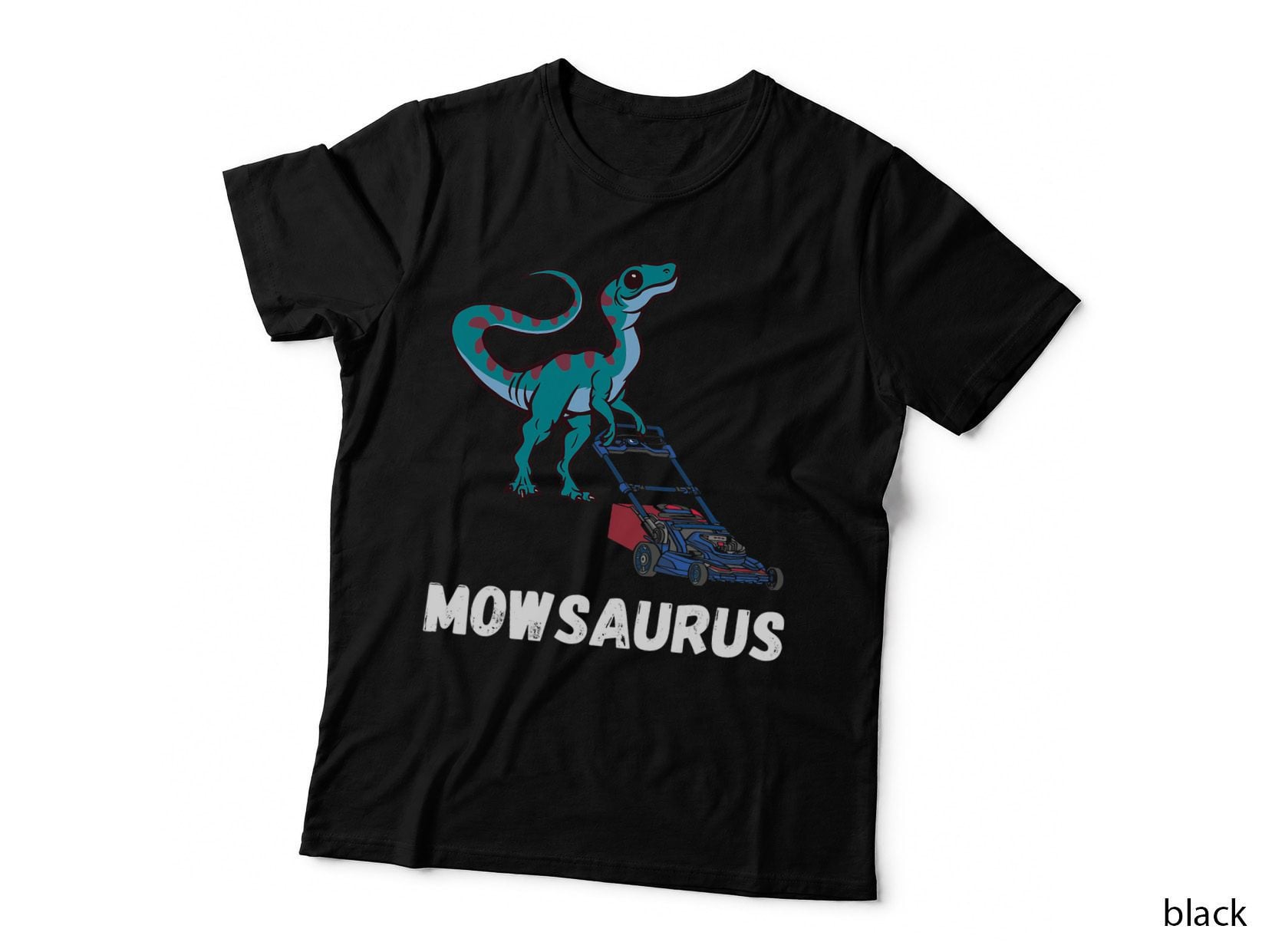 Lawn Mower Dinosaur Lawn Mowing Gardening Landscaper T-Shirt